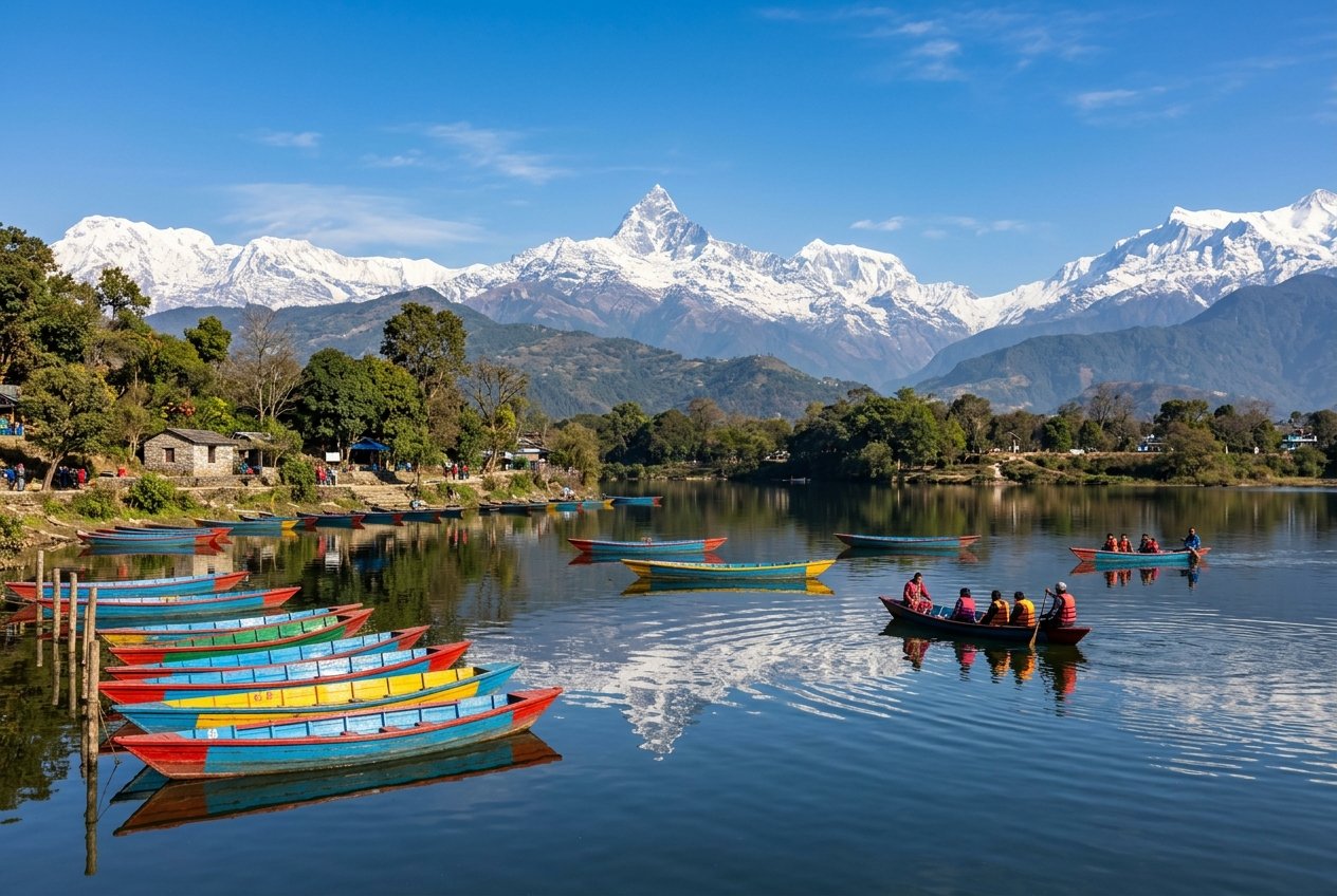 Pokhara Phewa Lake Nepal
